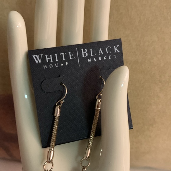 WHITE HOUSE BLACK MARKET Gold Tone, Rhinestones & Green Stones & Beads Earrings - Picture 4 of 6